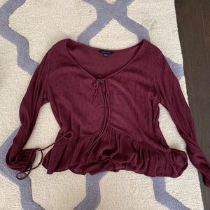Maroon Blouse Top